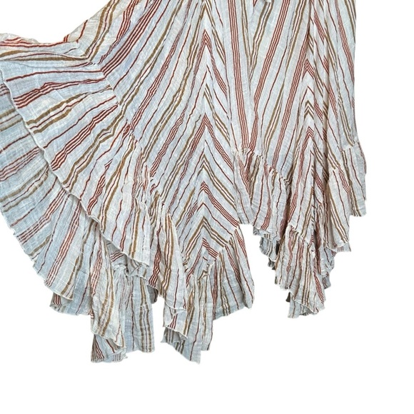 FP One Free People Giselle Tie Waist Handkerchief Ivory Lined Skirt Size Small - Picture 5 of 12